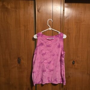 Time and Tru Pink Tie-Dye Tank Top